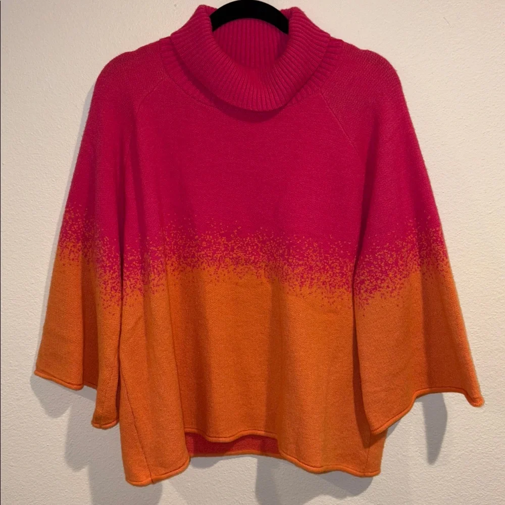 Fate Vibrant Pink and Orange Cowl Neck Sweater